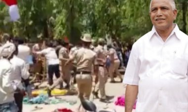 आरक्षण को लेकर बीएस येदियुरप्पा के घर के बाहर भारी विरोध प्रदर्शन