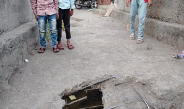 म्हाडा कॉलनीतील भगदाड: शाळकरी मुलांच्या जीवाला धोका, नागरिकांमध्ये संताप