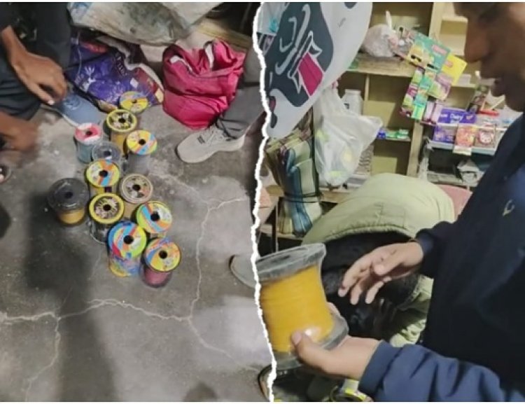 किराणा दुकानातून चीनी नायलोन मांजाचा काळाबाजार; पोलिसांची धाड, आरोपी फरार